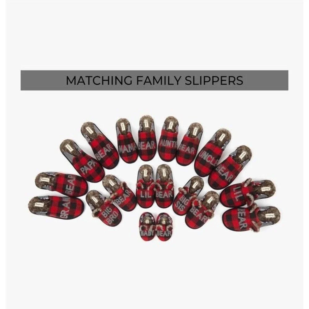 Dearfoams Unisex Kids' Slippers Baby Size 6/9 Months, Red Black Plaid NEW